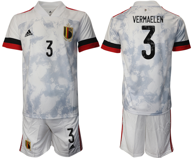 Men 2021 European Cup Belgium away white #3 Soccer Jersey